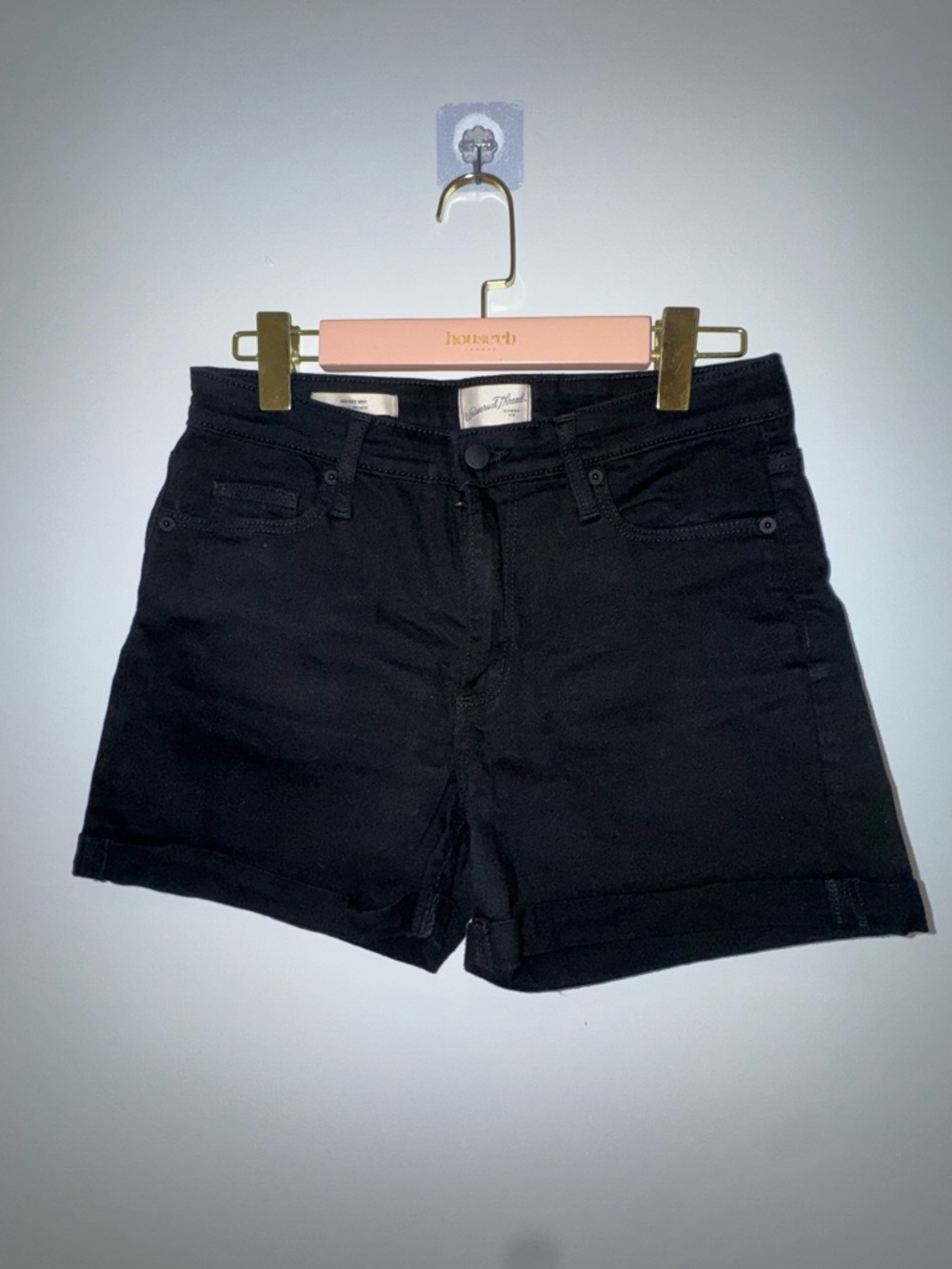 Wit & Wisdom Black Rolled-Hem Denim Shorts